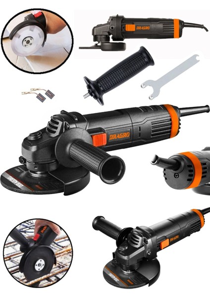 4200 W Metal Taşlama Makinesi, 125 Mm, Bakır Sargılı, Güçlü ve Dayanıklı