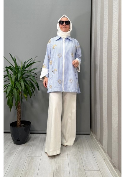 Bol Paça Kot Pantolon Beyaz 37101