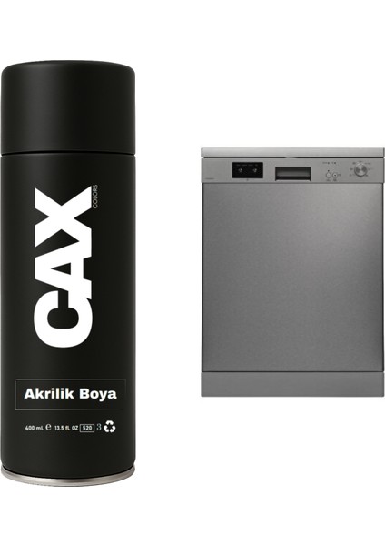 Inox Beyaz Eşya Dönüşüm Sprey Boya 400 ml Sıvıya Dayanıklı (Buzdolabı-Çamaşır Makinesi-Klima Vb)