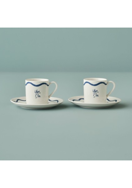 Mavi 2'li Porselen Kahve Fincanı Seti, 90 Cc, Şık ve Zarif Tasarım