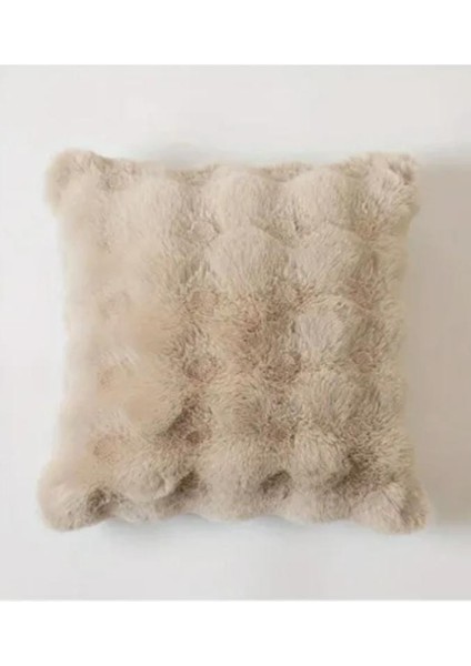 Krem Renk Tavşan Kürklü Peluş Kırlent – 40X40 cm Yumuşak Dokulu Dekoratif Yastık modelleri
