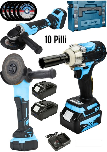 Çelik Şanzuman Seti 10 Pilli Sıkma ve Sökme Aleti, Taşlama ve Bakır Sargı Uyumlu