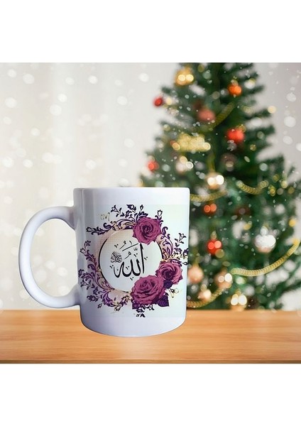 Allah ve Muhammed Yazılı Porselen Kupa