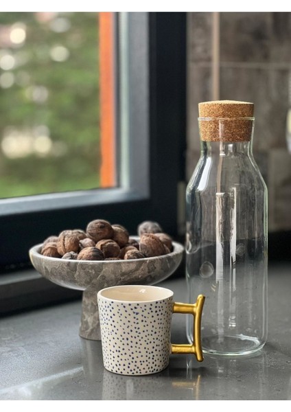 Renkli Noktalı Seramik Kahve Fincanı, Şık ve Zarif Tasarım