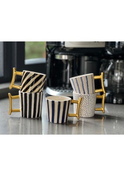 Renkli Noktalı Seramik Kahve Fincanı, Şık ve Zarif Tasarım modelleri