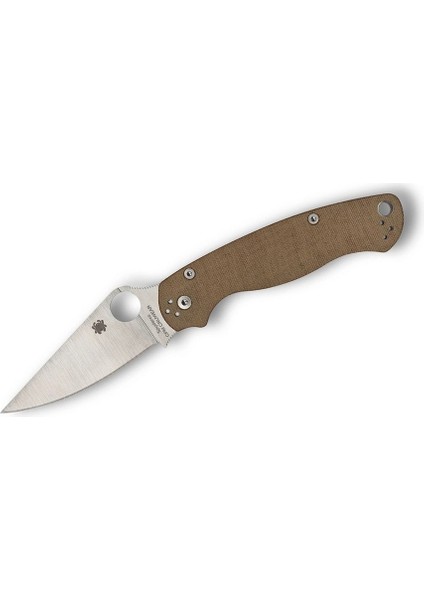 Military 2 Brown Canvas Micarta Cpm Cruewear Blade Plainedge Çakı
