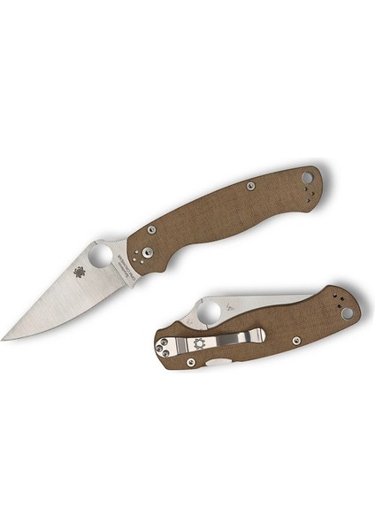 Military 2 Brown Canvas Micarta Cpm Cruewear Blade Plainedge Çakı fiyatları