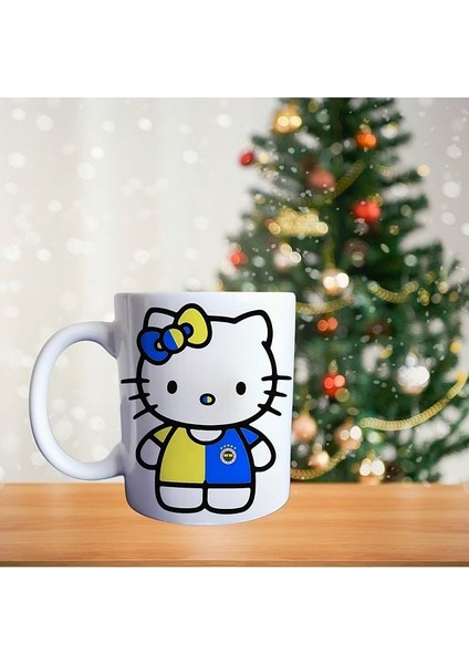 Fenerbahçe Sarı Lacivert Hello Kitty Porselen Kupa