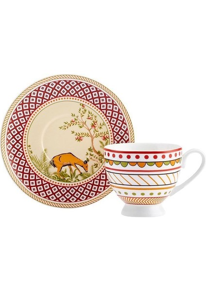 Renkli Tek Kişilik Kahve Fincan Takımı, Şık ve Kullanışlı Tasarım.