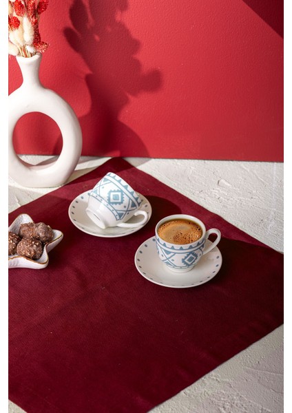 Mavi 2 Kişilik Çini Kahve Fincan Takımı, 90 Ml, Şık ve Modern Tasarım modelleri