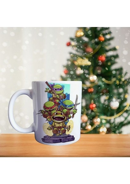 Ninja Kaplumbağalar - Ninja Turtles- Rafael - Mikalenjelo - Donatello - Leonardo Porselen Kupa