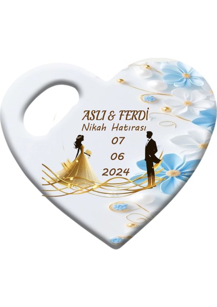 Düğün Nikah Nişan Kına Organizasyonları Için Kişiye Özel Kalp Magnet Açacak
