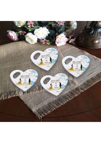 Düğün Nikah Nişan Kına Organizasyonları Için Kişiye Özel Kalp Magnet Açacak fiyatları