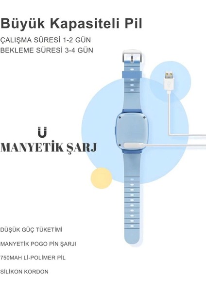 Mavi Renkli Çocuk Saati, Şık ve Dayanıklı, Güvenli Kullanım