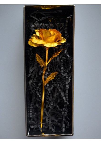 Hediyelik Siyah Kutuda Gold Sonsuzluk Gülü Sevgiliye Hediye Kadina Hediye Arkadasa Hediye Cicek