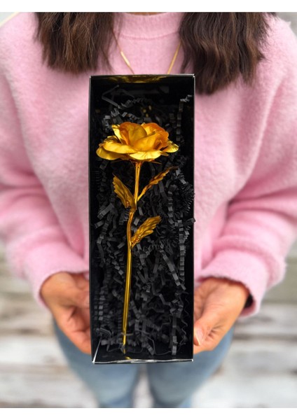 Hediyelik Siyah Kutuda Gold Sonsuzluk Gülü Sevgiliye Hediye Kadina Hediye Arkadasa Hediye Cicek fiyatları