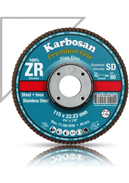 Paslanmaz Flap Zımpara 180.40 Zr, 10'lu Paket