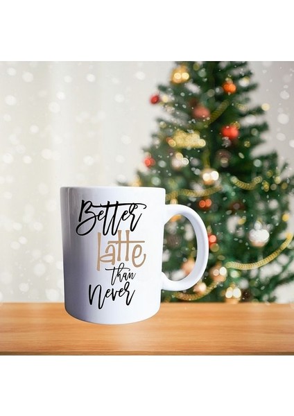 Kahve - Sıcak Içecekler - Ya Latte Ya Hiç - Kahve Fincan Kaplama Motif Temalı Porselen Kupa fiyatları
