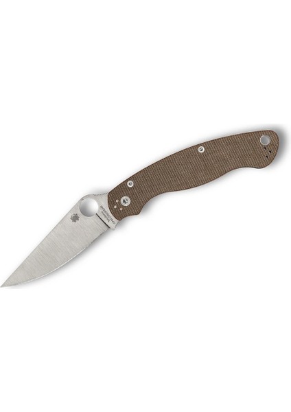 Military 2 Brown Canvas Micarta Cpm Cruwear Plainedge Çakı