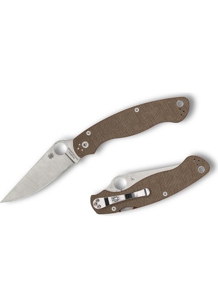 Military 2 Brown Canvas Micarta Cpm Cruwear Plainedge Çakı fiyatları