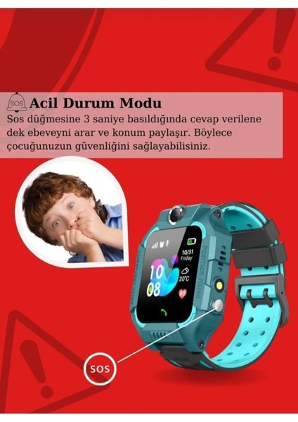 Çocuk Takip Saati, Sim Kartlı, Kamera, Gizli Dinleme, Konum Takibi, Güvenli ve Kullanışlı