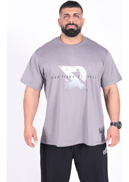 Oversize - Your Tshirt Piece Erkek Rahat Kalıp Sporcu Tişört - Fitness & Spor Giyim - %100 Pamuklu Kumaş