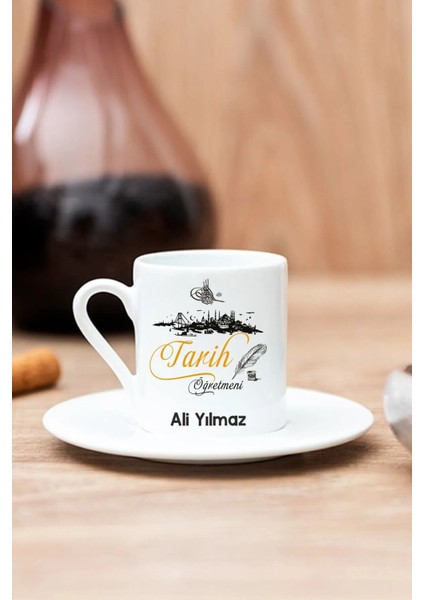Kişiye Özel Öğretmen Temalı Beyaz Kahve Fincanı