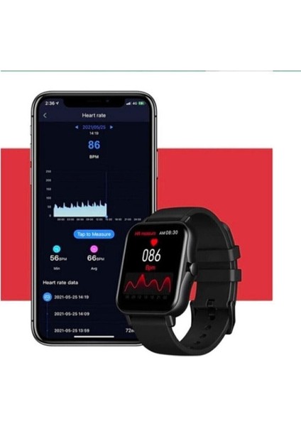 Şık Siyah Akıllı Saat, Çok Fonksiyonlu ve Kullanışlı Tasarım