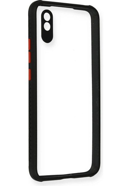 Xiaomi Redmi 9A Kılıf Miami Şeffaf Silikon - Siyah Svlrs