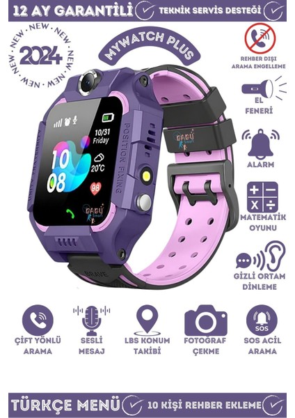 Pembe Çocuk Akıllı Takip Saati, Sim Kartlı, Kamera ve Gizli Dinleme Özellikli