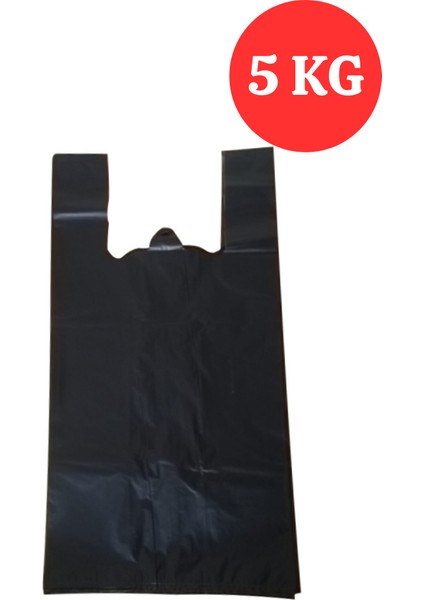 Ekstra Kalın Siyah Poşet 40X75 cm 5 kg Dayanıklı Atlet Poşet Dökme Siyah Battal Boy Çöp Poşeti