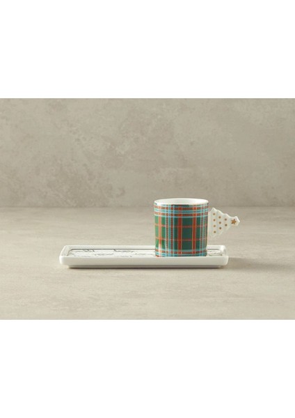 Koyu Yeşil Seramik Kahve Fincan Takımı, Tepsili, Şık ve Zarif Tasarım fiyatları