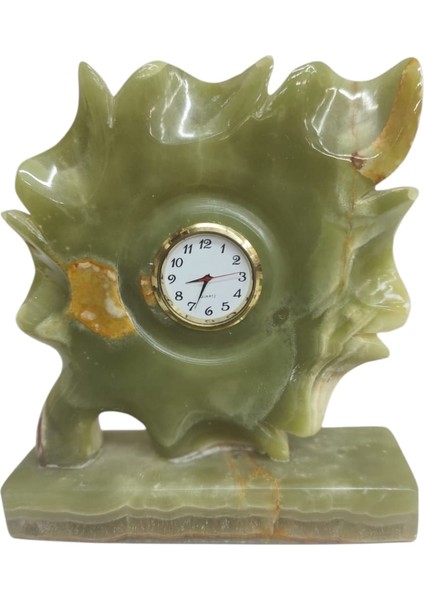 Orjinal Onyx Taşı Yaprak Masaüstü Saat