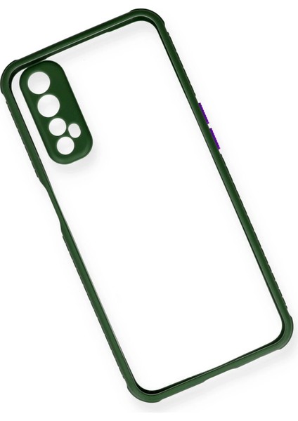 Realme 7 Kılıf Miami Şeffaf Silikon - Koyu Yeşil Svlrs modelleri