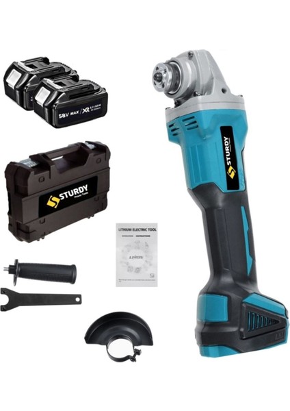 Çift Akülü 58V 8A Brushless Bakır Sargılı Taşlama Makinesi