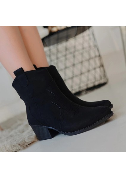 Akver Siyah Nubuk Topuklu Bot fırsatları