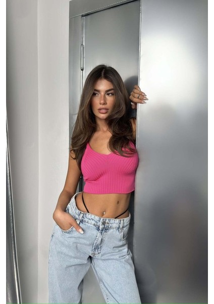 V Yaka Crop Bluz fiyatları