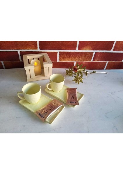 Doğaltaş Kahve Sunum Seti 2 Kişilik, Zarif ve Şık Tasarım, Sade ve Kullanışlı