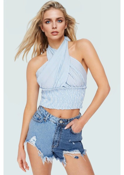 Rahat Kesim Çizgili Kolsuz Bluz Yazlık Dokuma Kumaş Seçkin Malzeme Mükemmel Uyum fiyatları