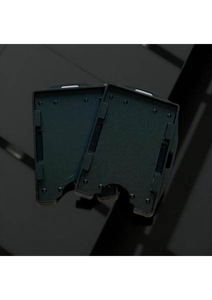 2 Adet Siyah Yatay ve Dikey Çift Hazneli Kart Koruyucu Kimlik Kartı Kabı modelleri