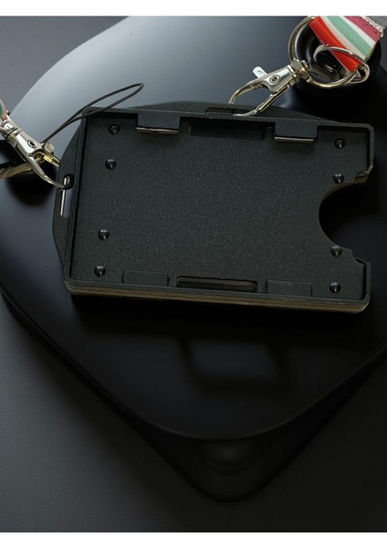 2 Adet Siyah Yatay ve Dikey Çift Hazneli Kart Koruyucu Kimlik Kartı Kabı