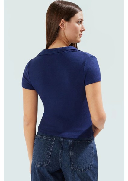 Crop Polo Yaka Bluz Rahat Şık Nefes Alan Viskoz Kumaş Konforlu Kesim Premium Kalite modelleri