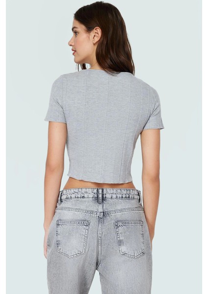 Yazlık Crop Bluz 96%polyester 4%elastan Havuz Yaka Fitted Kalıp Mükemmel Uyum modelleri