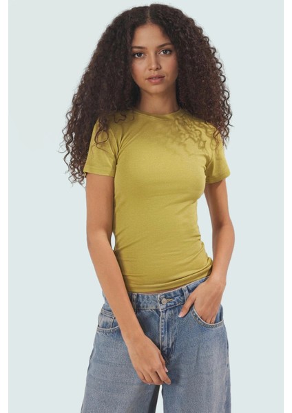 Rahat Günlük Stil Fitted Bluz Vücut Oturan Pamuklu Viskoz Ribana Modern Premium Kalite
