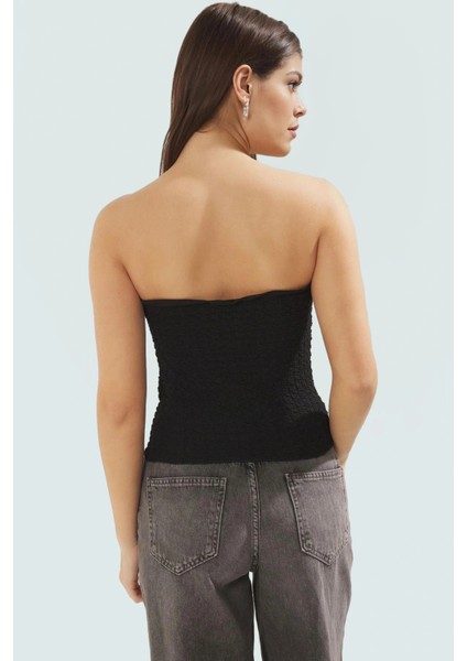 Straplez Büzgü Detaylı Örme Bluz Fitted Yazlık Esnek Modern Stil Özel Tasarım Mükemmel Uyum modelleri