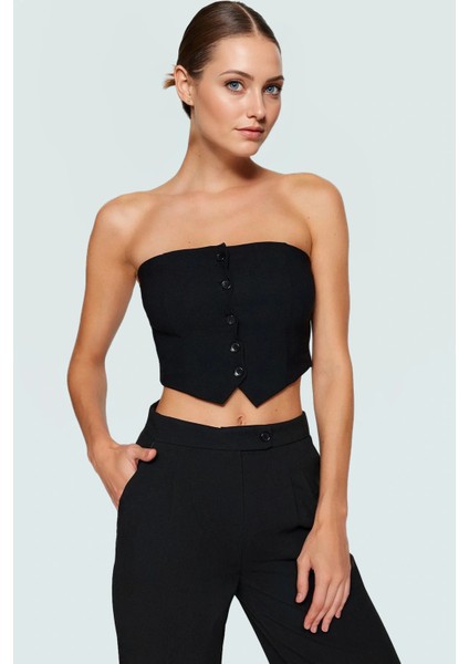Polyester Karışımlı Straplez Fitted Crop Bluz Yazlık Şıklık Premium Kalite Kaliteli Işçilik modelleri