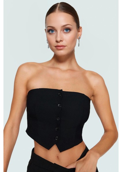 Polyester Karışımlı Straplez Fitted Crop Bluz Yazlık Şıklık Premium Kalite Kaliteli Işçilik fırsatları