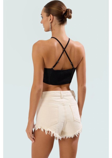 Hakim Yaka Kolsuz Bluz Yazlık Keten Karışımlı Aksesuarlı Rahat Kalıp Profesyonel Görünüm modelleri