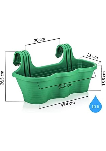So-Tom5 Tombik Askılı Balkon Saksı 10 Lt Vişne 6 Adet modelleri