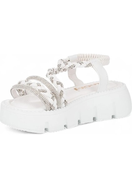 Yarika Kız Çocuk Ortopedik Hafif Taban Rahat Örgü ve Taş Desenli Kolay Giyilebilir Sandalet fiyatları